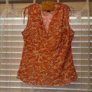 NWOT Banana Republic Light Orange and Lavender  Floral Women’s Top